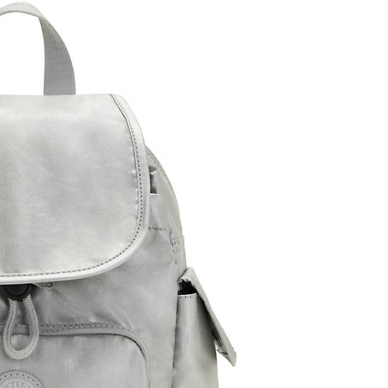 Sacs À Dos Kipling City Pack Mini Classiche Metallic Argent | FR 1734YX